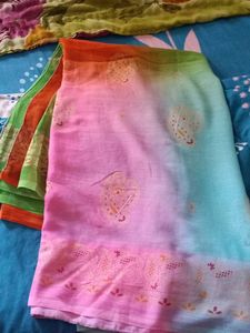 Multi Colour Saree With Blouse