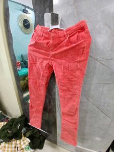 Coral Corduroy Pants