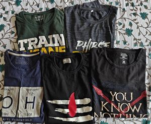 5 Men's Graphic T-Shirt Bundle - Size M