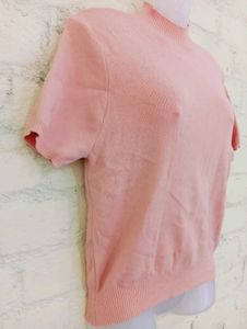 Peach High Neck Sweater