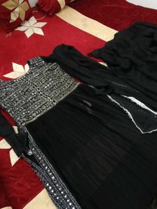 Black Embroidered Kurta Set