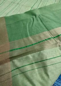 Pista Green Woven Pure Silk Cotton Maheswari Saree