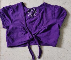 Purple tie knot shrug