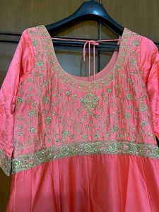 Ombre Floor Length Gown With Heavy Embroidery