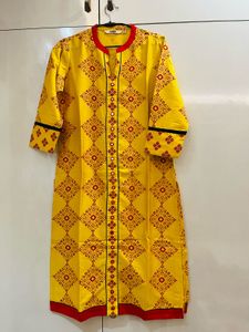 Yellow Printed Kurta