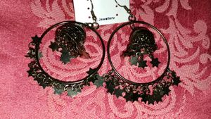 Star Charm Jhumka Earrings
