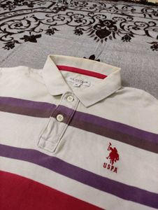 USPA Striped Polo Shirt
