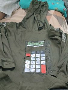 Olive Green Graphic Hoodie