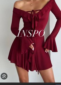Burgundy Bell Sleeve Dress