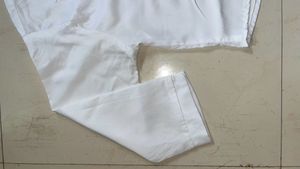 Crop White Button-Down Shirt