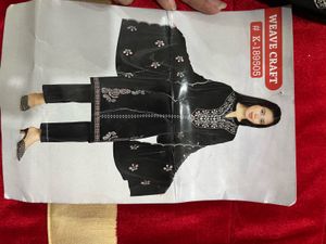 Elegant velvet Embroidered Kurta Set