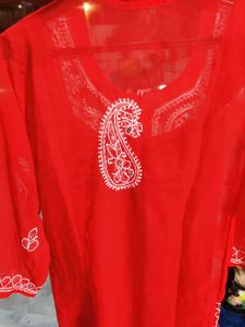 Mirror &amp; Chicken Kari Embroidery Kurti With inner