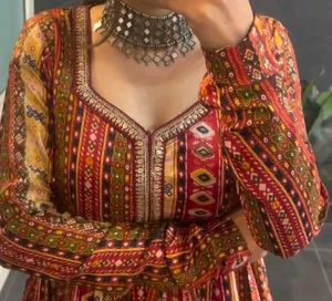 Multi Color Printed Raha Short Kurti