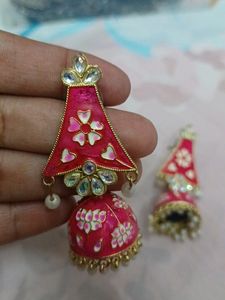 Dark Pink Jhumkas