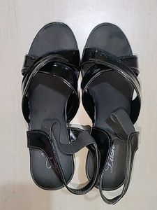 Black Wedge Heels Sandals