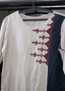 Black Nd Cream Kurti