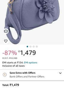 3D Flower Design Potli Style Sling Bag/Purse
