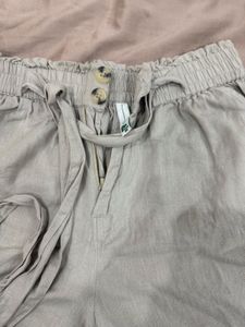 High-Waisted Linen Shorts