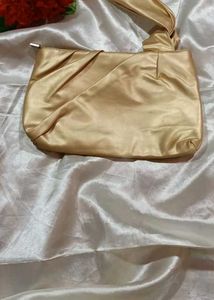 Elegant Gold Satin Clutch