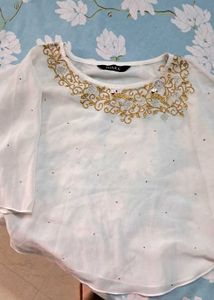 Elegant White Embellished Top