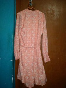Selvia Women Fit And Flare Orange Dress