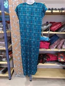 Elegant Blue Printed nighty - M size
