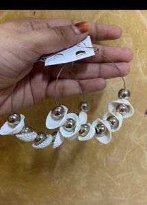 New Pearl And Shell Hoops