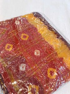Burgundy &amp; Gold Patterned Saree (Minor Issue)