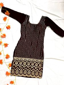 Dark Purple Georgette Sharara For Party/Shaadi