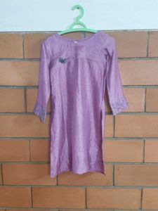 Lavender Kurti with Embroidery