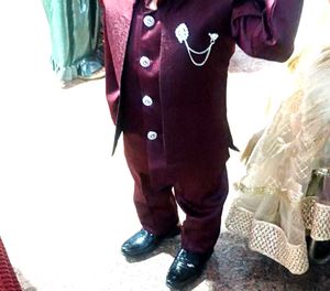 Boys Burgundy 3-Piece Suit