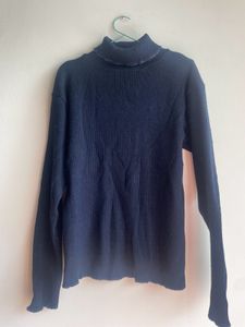 Navy Blue High Neck Sweater