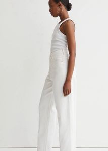 H&amp;M Women White 90s Baggy Ultra High Waist Jeans