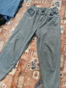Gray Denim Pants