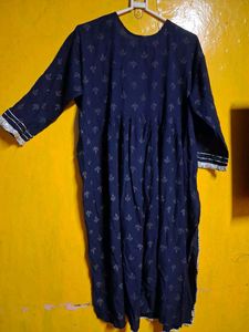 Elegant Navy Blue Embroidered Kurta