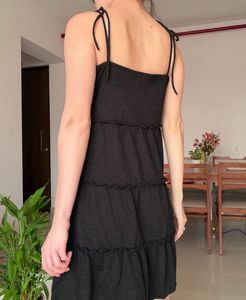 Black Ruffle Mini Dress M size