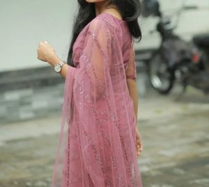 Blush Pink Sequin Saree