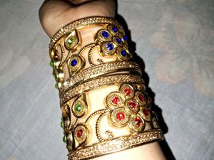 Gold Plated Kadas Bangles 2 Pcs