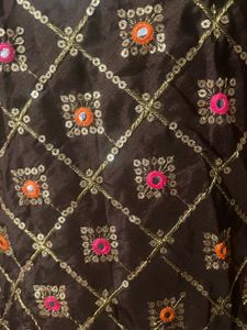 Coffee brown Embroidered Ethnic skirt