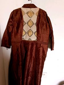 Brown Embroided Kurta
