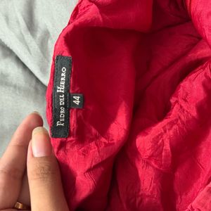 Red Boho Ruffle Skirt