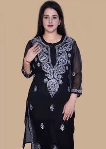 Elegant Black Chikankari Kurti 🖤