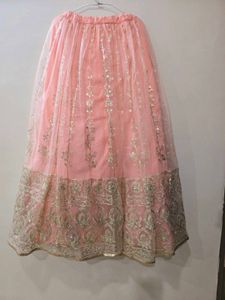Peach Sequence Lehenga Set
