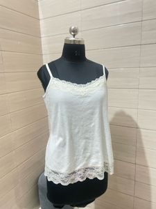 Pintresty 🌸White Lace Trim Cami Top