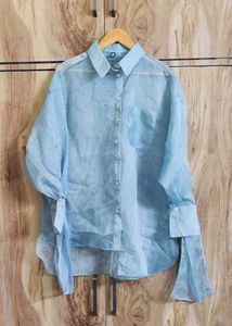 Grey Tissue Designer Shirt Size-48