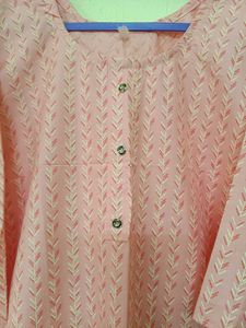 Peach Printed Kurta
