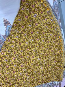 Floral Print Yellow Ethnic Skirt