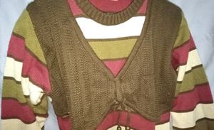 Beautiful Women&#39;s Woolen Middy Dress Multicolour