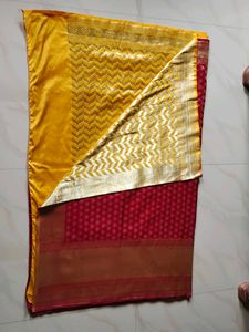 Red &amp; Gold Brocade Saree [2 Colour Mix]🎊🎉 Sale