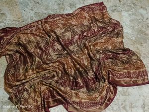 Vintage Brown &amp; Gold Saree